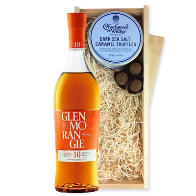 Glenmorangie 10 Year Old Single Malt Whisky And Dark Sea Salt Charbonnel Chocolates Box